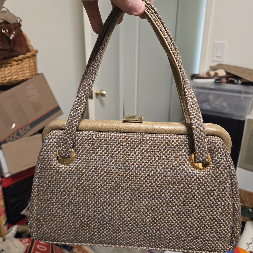 Elegant Tan and Brown Women's Handbag